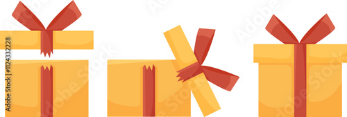 Stack of Christmas Boxes for gifts. Flat design. Vector illustration