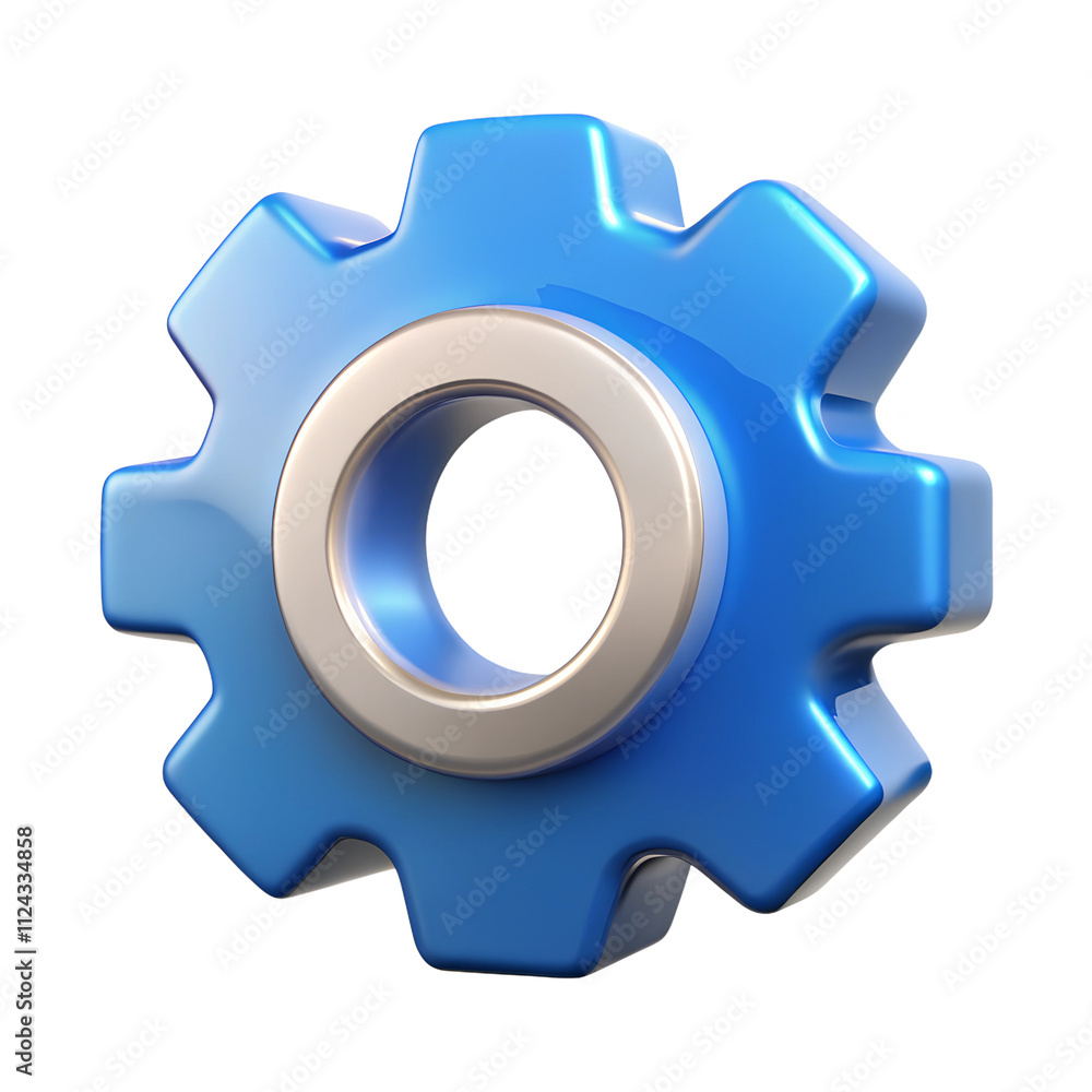 Setting Gear 3D Icon on transparent background Setting Gear 3D Icon on transparent background