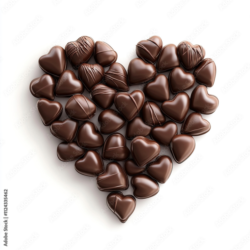 Fototapeta premium chocolate. heart shaped chocolate on white background