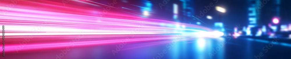 Futuristic Night Urban Landscape with High-Speed Light Trails and Vibrant Cityscape Futuristic Night Urban Landscape with High-Speed Light Trails and Vibrant Cityscape
