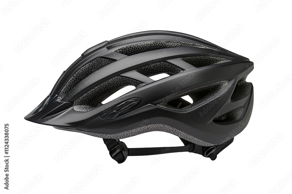 Lightweight black cycling helmet with ventilation features Lightweight black cycling helmet with ventilation features