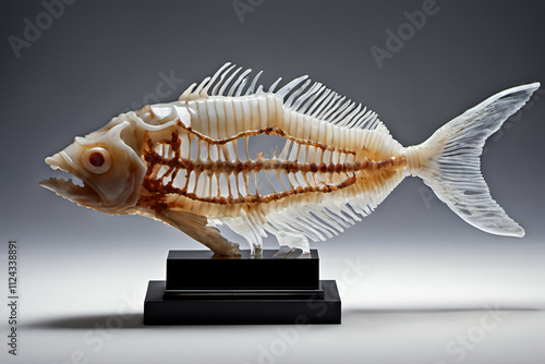 Agate fish skeleton figurin...