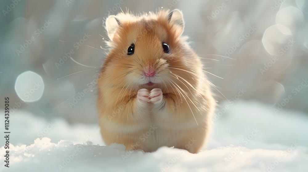 close up photo of hamster on snow with blurred background close up photo of hamster on snow with blurred background