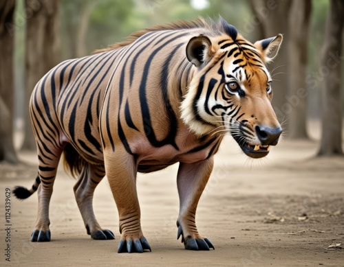 Hybrid animal between tiger...