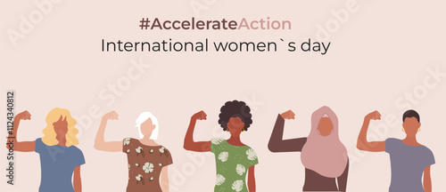 International Women's Day 2025,
 March 8. Vector #AccelerateAction