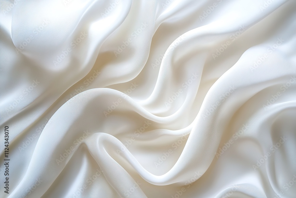 Obraz premium Soft White Silk Fabric with Elegant Folds and Smooth Texture