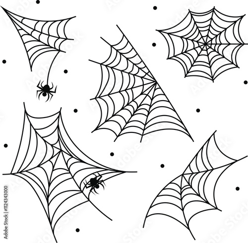 Spider webs isolated on transparent background