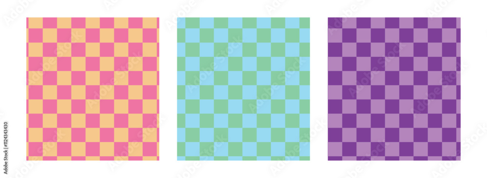 Checkerboard background Seamless hippie pattern Checkerboard background Seamless hippie pattern