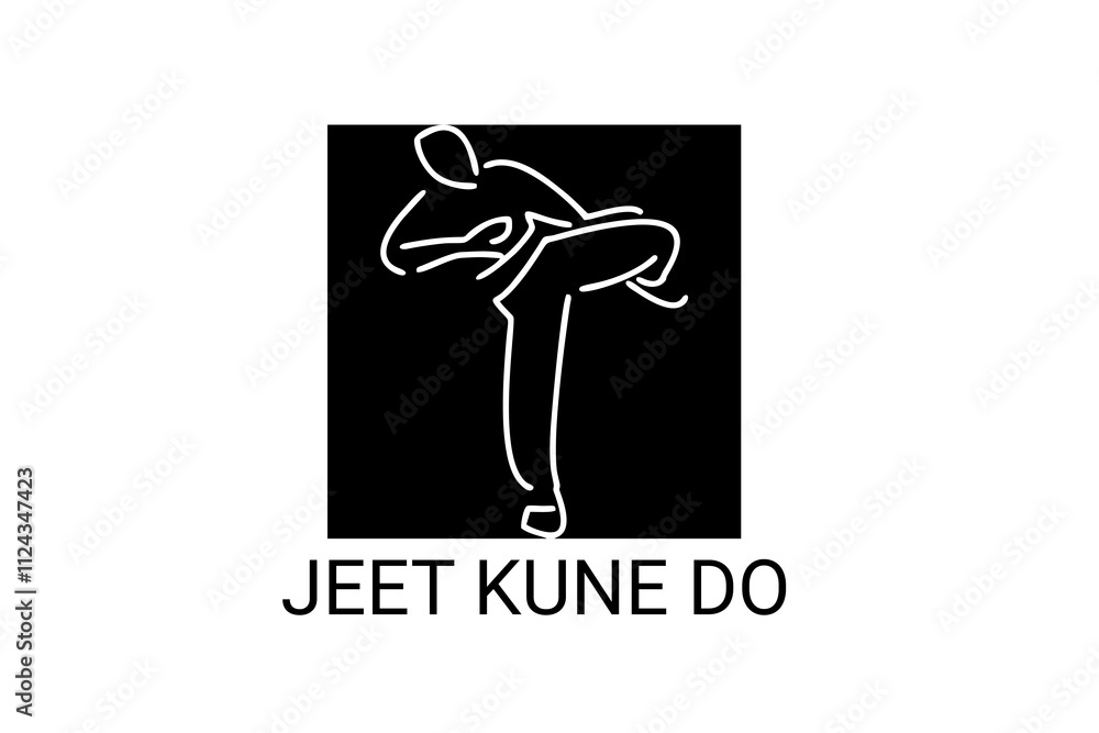 jeet kune do sport vector line icon. sportsman, fighting stance. sport pictogram illustration. jeet kune do sport vector line icon. sportsman, fighting stance. sport pictogram illustration.