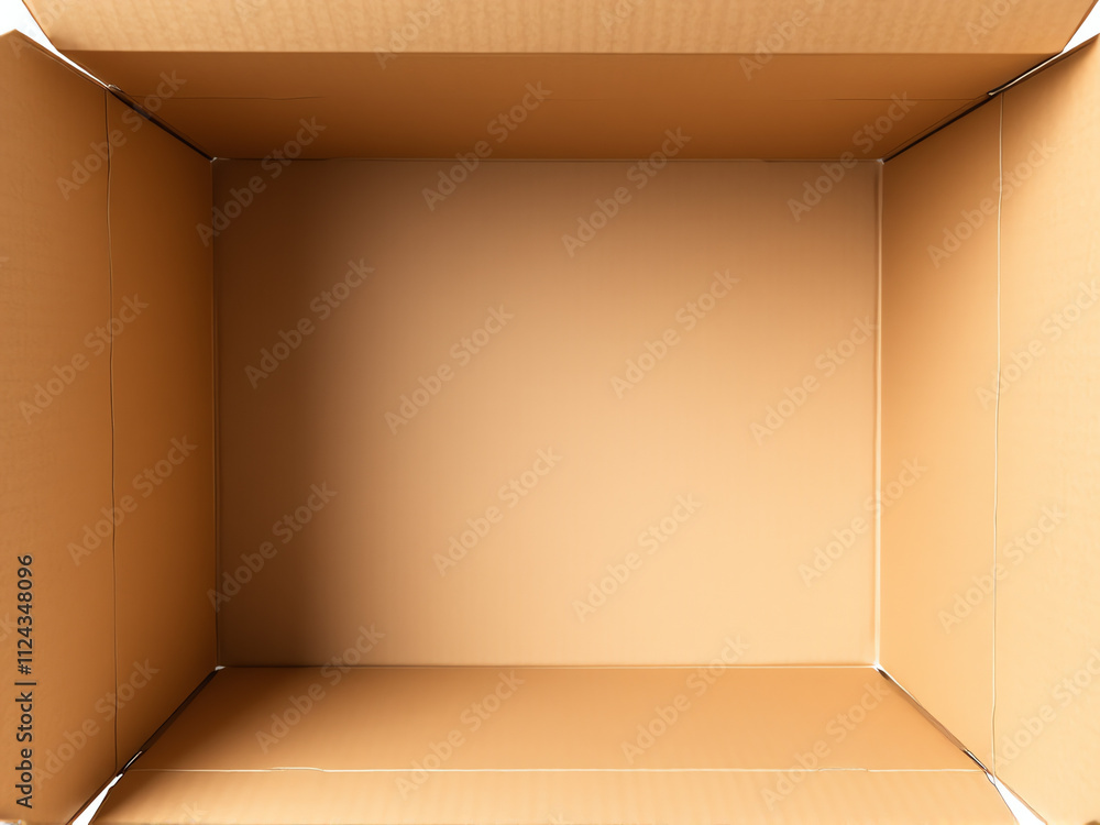 An empty cardboard box placed on a clean white background, emphasizing its simple and unadorned design. An empty cardboard box placed on a clean white background, emphasizing its simple and unadorned design.