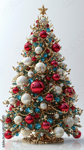 Burgandy and cream christmas tree