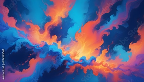 Clear Plain Shiny Warm Soft Vintage Bokeh Cloudy Wave Like Geometric Blue Background or Texture