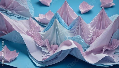 Clear Plain Shiny Warm Soft Vintage Bokeh Cloudy Wave Like Geometric Blue Background or Texture