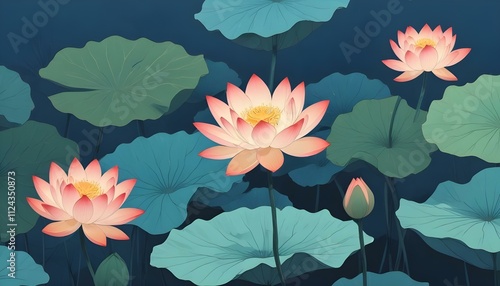 Clear Plain Shiny Warm Soft Vintage Bokeh Cloudy Wave Like Geometric Blue Background or Texture