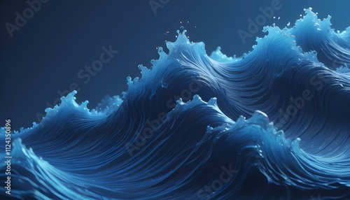 Clear Plain Shiny Warm Soft Vintage Bokeh Cloudy Wave Like Geometric Blue Background or Texture