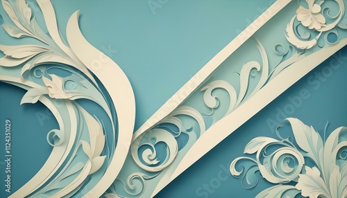 Clear Plain Shiny Warm Soft Vintage Bokeh Cloudy Wave Like Geometric Blue Background or Texture