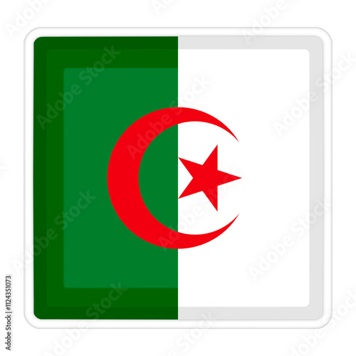 Algeria flag in cube shape or square photo