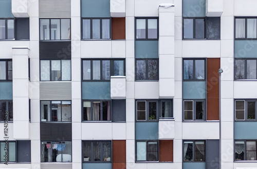 Photography Beautiful facades in a modern residential building