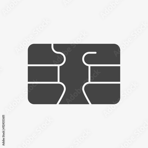 Black Chip Card icon. EMV chip illustration. Microchip for  Payment or credit card. Vector