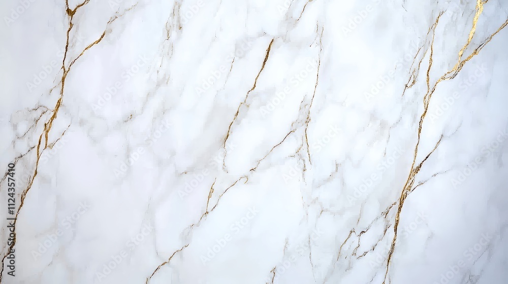 A captivating image of a refined white and gold marble texture, featuring bold contrasting veins that illustrate luxury and sophistication. This backdrop serves as an eye-catching element for A captivating image of a refined white and gold marble texture, featuring bold contrasting veins that illustrate luxury and sophistication. This backdrop serves as an eye-catching element for