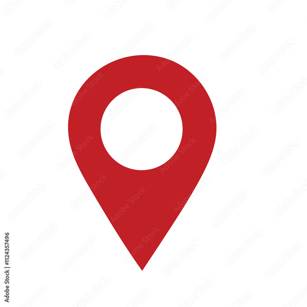 pin point icon. red map location pointer symbol isolated on white background pin point icon. red map location pointer symbol isolated on white background