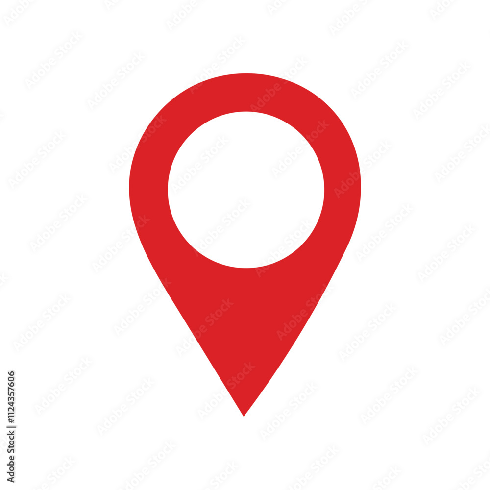 pin point icon. red map location pointer symbol isolated on white background pin point icon. red map location pointer symbol isolated on white background