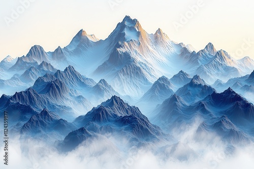 Wallpaper Mural Ethereal Mist Over Serene Mountain Peaks Torontodigital.ca