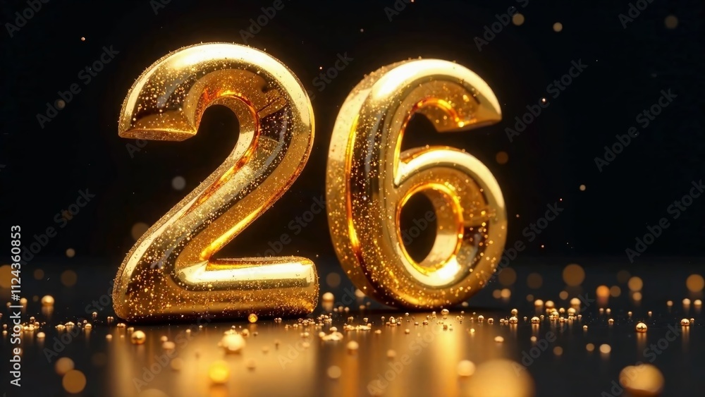 3D Gold Numbers 26, Realistic, Generative AI, Depth, Mood, Lighting, Atmosphere, High Quality 3D Gold Numbers 26, Realistic, Generative AI, Depth, Mood, Lighting, Atmosphere, High Quality