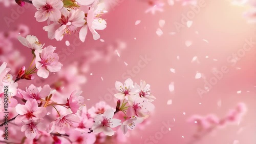 close up of sakura flowers background with copy space