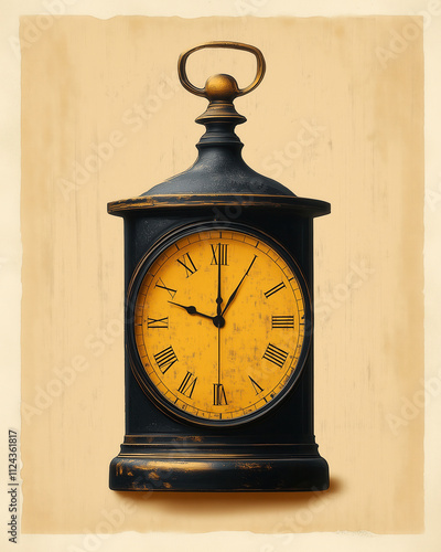 Wallpaper Mural Clock on an abstract background, emphasizing the passage of time and retro design. Torontodigital.ca