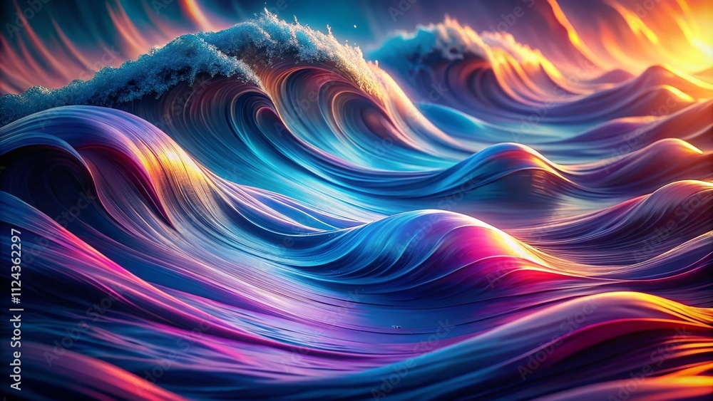 Abstract Blue Purple Wave Pattern - Digital Art Abstract Blue Purple Wave Pattern - Digital Art