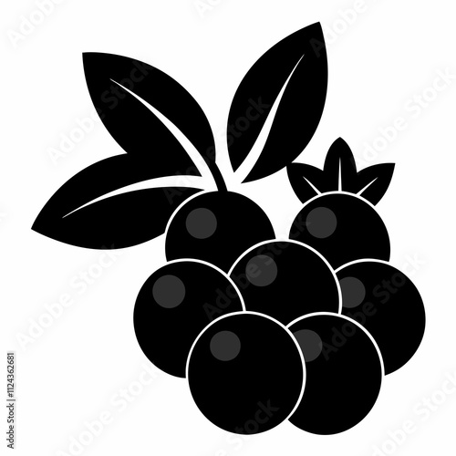 Antioxidant Berries Silhouette Vector Art Illustration