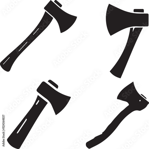 Silhouette of Various Axes and Hatchets