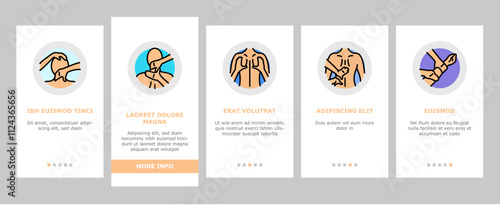 massage therapy relaxation onboarding mobile vector wellness healing, therapy stress, tension, rejuvenation holistic, bodywork, spa massage therapy relaxation illustrations