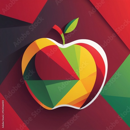 apple logo with colorful geomerty photo