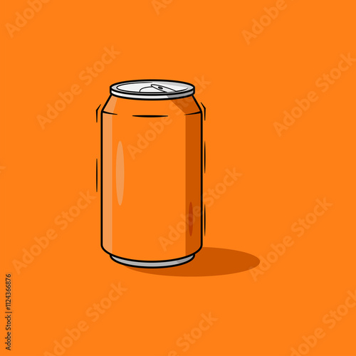 A Orange soda can of  on a Orange background