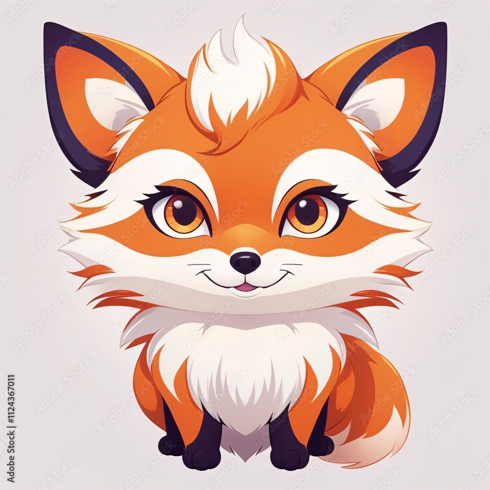 fox logo in orange and white with an elegant anime style look fox logo in orange and white with an elegant anime style look