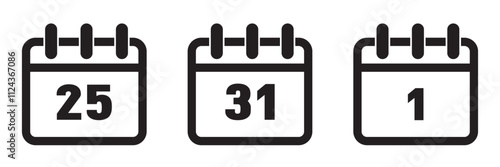 Calendar Icon collection. Set of calendar symbols. Meeting Deadlines icon. Time management .Appointment schedule flat icon icon