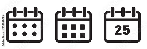 Calendar Icon collection. Set of calendar symbols. Meeting Deadlines icon. Time management .Appointment schedule flat icon icon