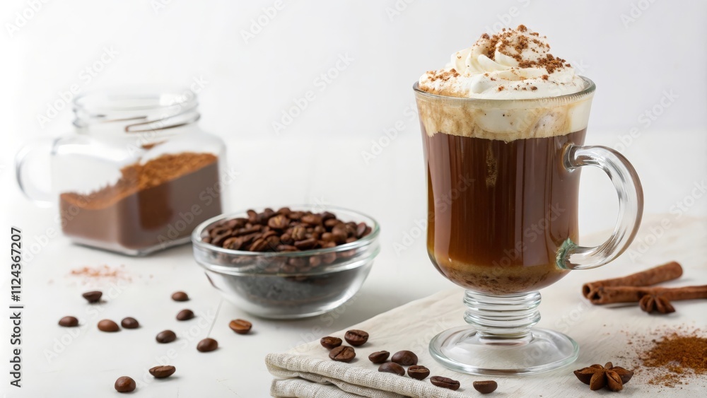 cup of coffee with beans cup of coffee with beans