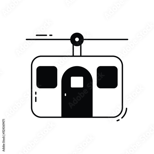 Cable car vector icon