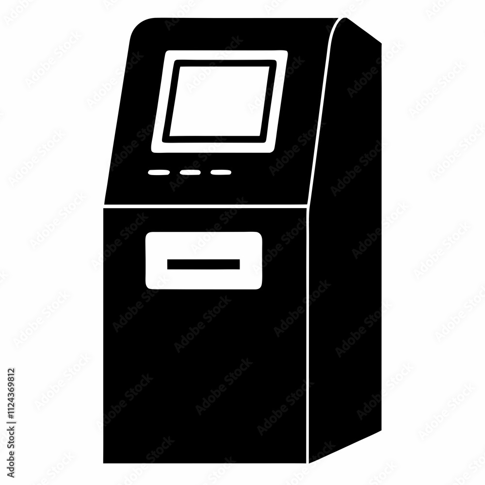 ATM Machine Silhouette Vector Design ATM Machine Silhouette Vector Design