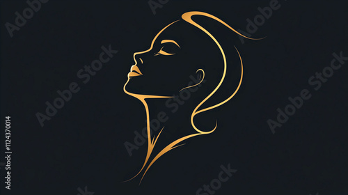 Sleek cosmetic dermatology logo featuring elegant face design for beauty and skincare branding photo