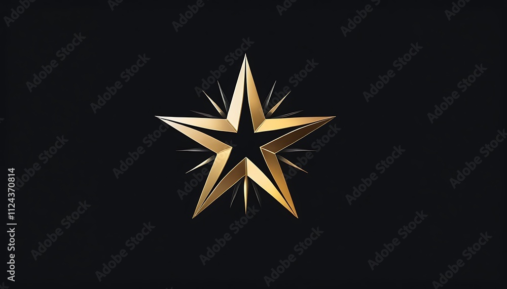 Obraz premium gold star on a black background