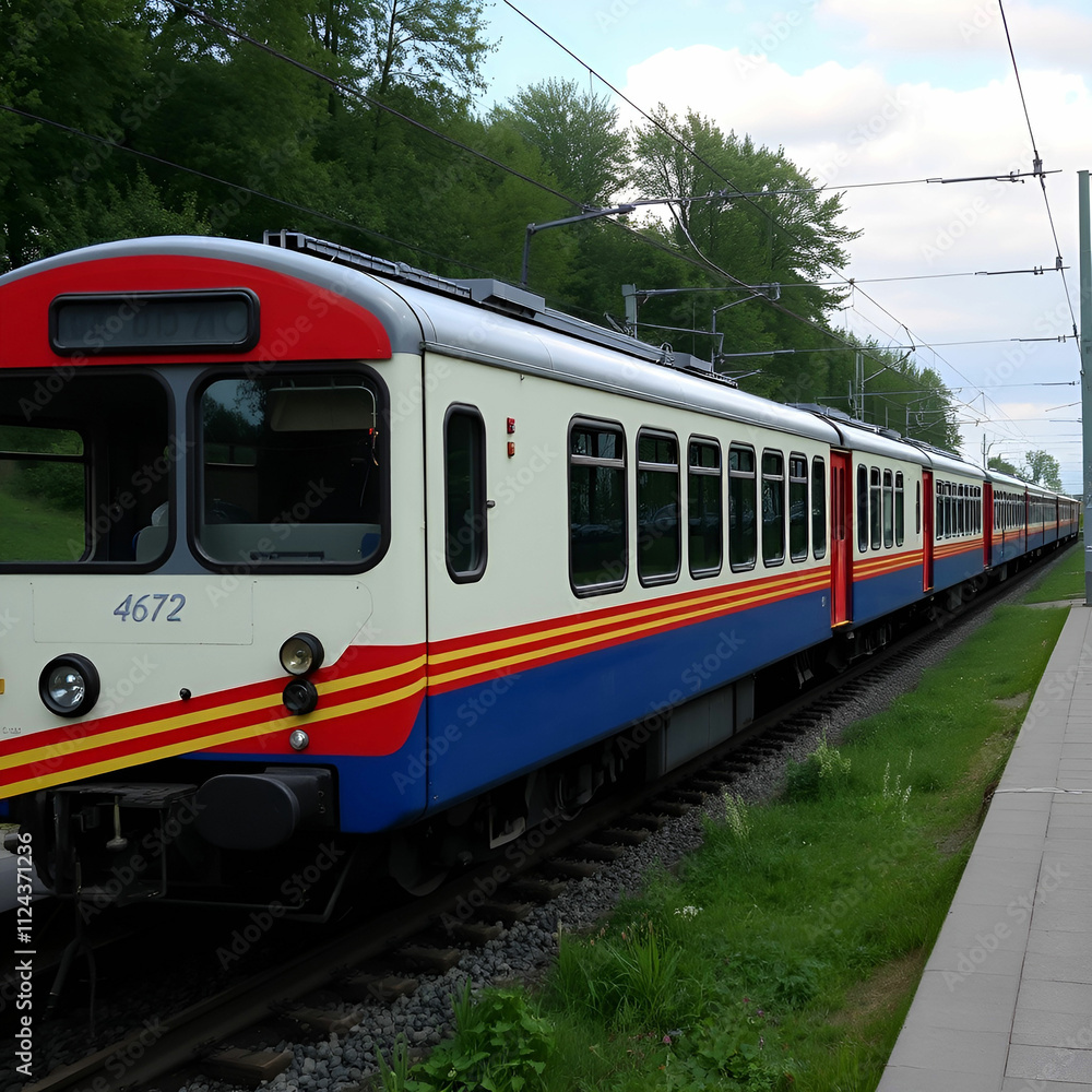 Beautiful Czech passenger train with carriages Beautiful Czech passenger train with carriages