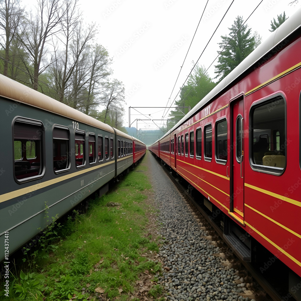 Naklejka premium Beautiful Czech passenger train with carriages