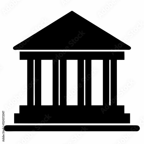 Bank Building Silhouette Vector Design