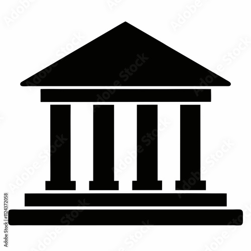 Bank Building Silhouette Vector Design