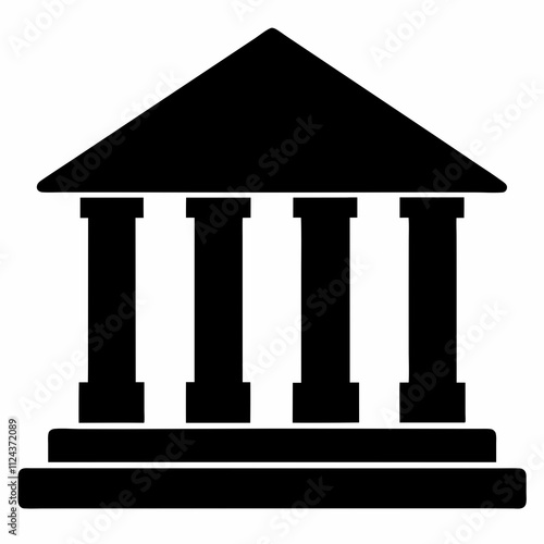 Bank Building Silhouette Vector Design