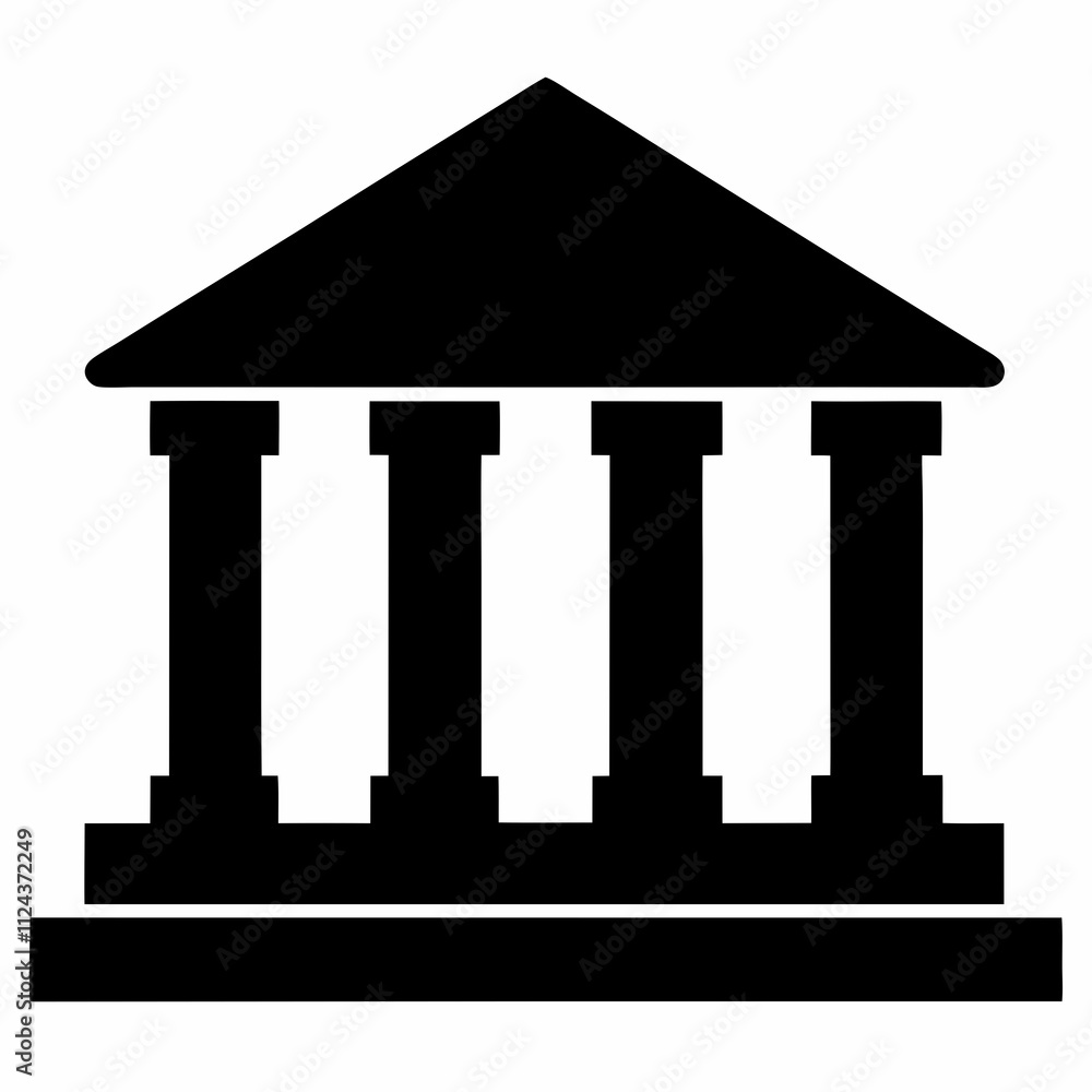 Bank Building Silhouette Vector Design Bank Building Silhouette Vector Design
